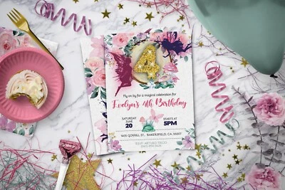 Fairy Birthday Invitation for Fairy Garden Fairies or Fairy Party - Image 1 of 4