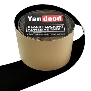Black Flocking Adhesive Tape 4in X 35ft Projection Screen Felt Tape Border Ultra - Picture 1 of 6