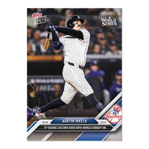 2024 Topps Now 875 Austin Wells 5th Rookie Catcher Ever w/ WS HR -Free Shipping! - Picture 1 of 2