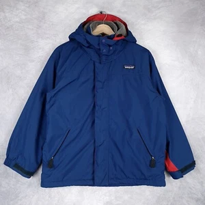 Patagonia Jacket Boys Medium 10 Blue Hooded Fleece Lined Infurno Jacket Outdoor - Picture 1 of 15