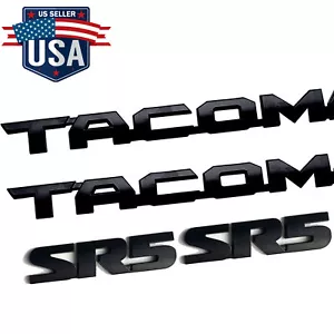 Emblemas de repuesto 3D negro mate para insignias de letras de puerta Tacoma SR5 2016-2023 - Imagen 1 de 6