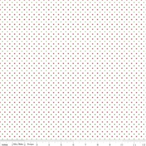 Christmas Swiss Dot on White - Riley Blake Cotton Fabric - Picture 1 of 1