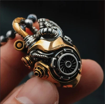 Colgante Corazón Mecánico Steampunk, Joyería Cinética, Perfecto Regalo Navidad Foto 1 de 4