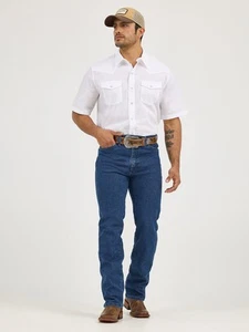Wrangler Cowboy Cut Slim Fit Active Flex Jeans- Stonewash - Picture 1 of 6