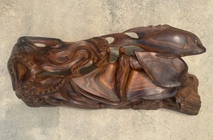 Vintage Oceanic Carved Wood Sea Life Sculpture From Solomon Islands - Picture 1 of 13