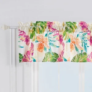 Tropics Window Valance, 84 x 16 inches, Coral - Picture 1 of 5