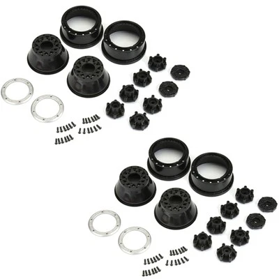 Pro-Line 1/10 Raid Bead-Loc Fr/Rr 2.2"/3.0" 12 & 14mm SC Wheels (4) Silvr/Blk - Image 1 of 4