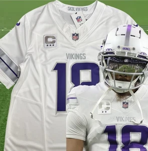 XL Jefferson #18 Vapor FUSE Jersey Winter Warrior Vikings Authentic Captain - Picture 1 of 17