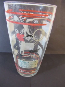 Vintage Sailing Golf Sports Hazel Atlas Cocktail Recipe Drinking Glass Shaker - Picture 1 of 11