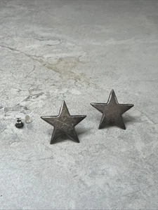 Vintage Large Star Stud Earrings, Sterling Silver Southwestern Style H60 - Bild 1 von 14