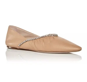 Pisos de ballet de cuero con estrás MIU MIU talla 37 - Imagen 1 de 4