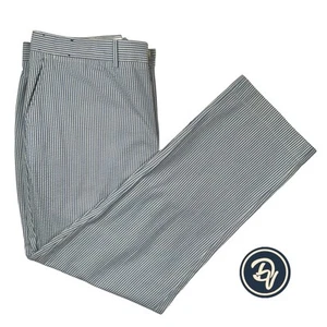 Mens 42 X 32 Polo Ralph Lauren Blue Striped Cotton Seer Sucker Trousers - Picture 1 of 11