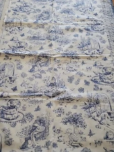 Faye Liverman Marcus Brothers Blue Toile Children Fabric Remnant 1 Yard 30" - Picture 1 of 9