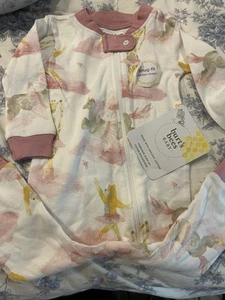 Burt’s Bees Unicornio Bebé Durmiente Conjunto 3-6 Mos Unicornio Rosa Bailarina - Imagen 1 de 3