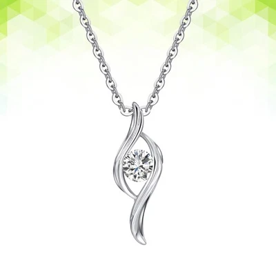  Collana donna zircone semplice elegante forma Wink Collana personalizzata - Immagine 1 di 4