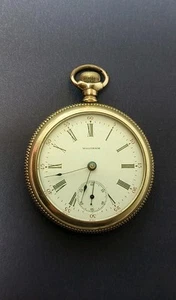 Antique Model 1883 Waltham 10K Gold Filled Pocket Watch Fancy 18s Large Working - Picture 1 of 8