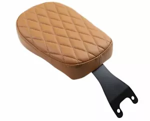 2015-2021 Indian Scout + Sixty Rear Solo Seat Brown Diamond Stitch Bobber Style - Picture 1 of 3