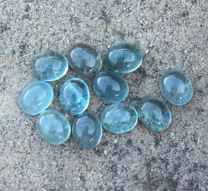 Exquisite aquamarine cabochon gemstone 11 pieces lot good oval 61.15 carat - Picture 1 of 10