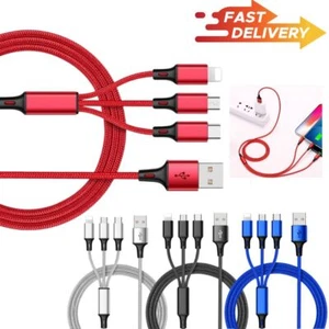 Universal 3 in 1 Fast USB Charging Cable Multi Function Cell Phone Charger Cord - Picture 1 of 11