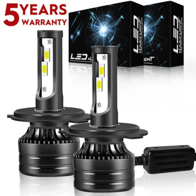 For Honda Foreman 400 95 96 450 1998-2004 2X LED Headlights H4 White Bulbs F5HQC - Image 1 of 4