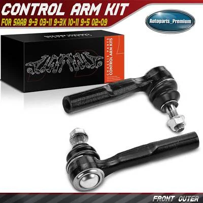 2x Front Outer Tie Rod Ends for Saab 9-3 2003-2011 9-3X 2010-2011 9-5 2002-2009 - Image 1 of 4