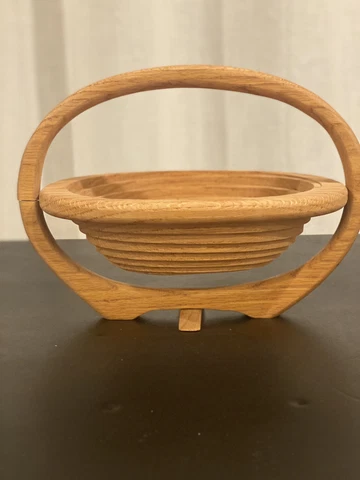 WOODEN WAYS NATURAL COLLAPSIBLE FOLDING FRUIT BOWL/ BASKET / TRIVET OAK WOOD Cover