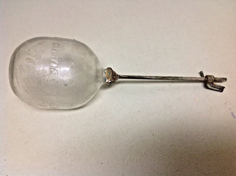 Vintage 1930's Glass Kimble Glastite Toilet Bowl Float w/ Arm Stem Cover