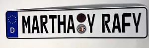 “MARTHA Y RAFY” Germany Custom Personalized Novelty Car Tag License Plate Sign - Picture 1 of 2