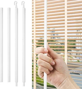 2 Sets 24Inch Blind Wand Replacement with Hook, Opener One Size, White - Imagen 1 de 2