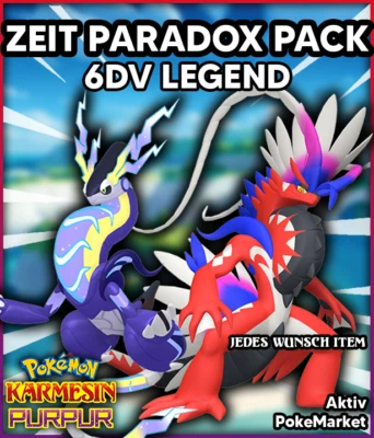 ZEIT PARADOX DUO ✨ SHINY 6DV ✨ Pokemon Karmesin und Purpur Lvl 100 Battle Ready - Bild 1 von 4