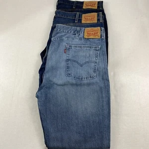 Lot of 3 Levi's 514 Slim Straight Jeans Black/Blue Men's Size 40x30 - Picture 1 of 10