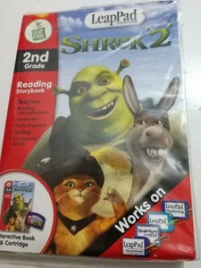 Leap Frog LeapPad Shrek 2 w/Interactive Book & Cartridge 2nd Grade Reading Spell - Picture 1 of 4