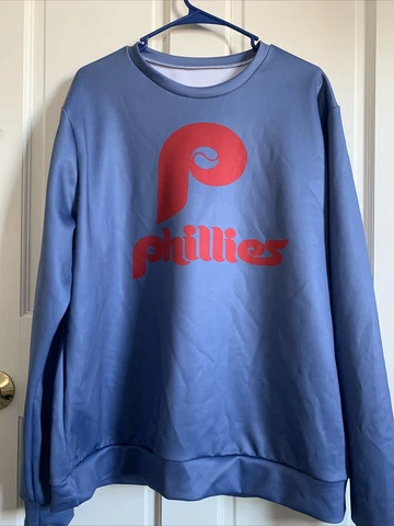 Philadelphia Phillies Powder Blue Crew Neck Sweater Size Mens Large Cover