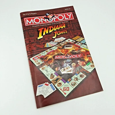 SOLO INSTRUCCIONES DEL JUEGO - Indiana Jones Monopoly 2008 Edición Limitada Coleccionistas Foto 1 de 3