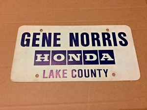 Gene Norris Honda Lake County Ohio Car Dealership License Plate Advertising - Picture 1 of 2