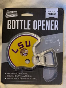 LSU Tigers NCAA Helm Gesichtsmaske magnetischer Flaschenöffner gold lila NEU - Bild 1 von 7