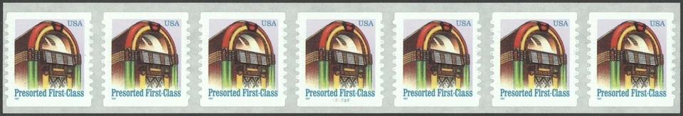 US  Scott #2912B (25c) Juke Box Presorted First-Class PNC 7 P#222222 - Image 1 of 1