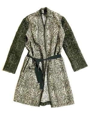 Piazza Sempione Women's Coat Green Wool Belted Open Front SZ 48 EU $750 NWT - Image 1 of 4