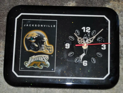Jacksonville Jaguars Wall Clock 11.5" x 8.5" Battery Operated NOS Cover