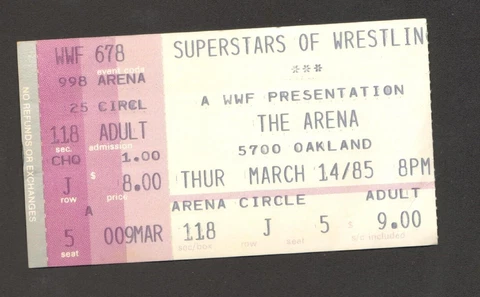 1985 WWF WWE TICKET STUB ST. LOUIS MO 3/14/85 HULK HOGAN ANDRE THE GIANT BRET HA Cover
