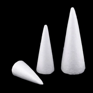 3x Cone Shape Foam Styrofoam Mixed for DIY Crafts Christmas Tree Decor - Picture 1 of 8