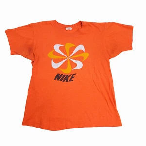 Camiseta vintage años 70 Nike Pinwheel Circle Check etiqueta naranja mediana vieja escuela - Imagen 1 de 9