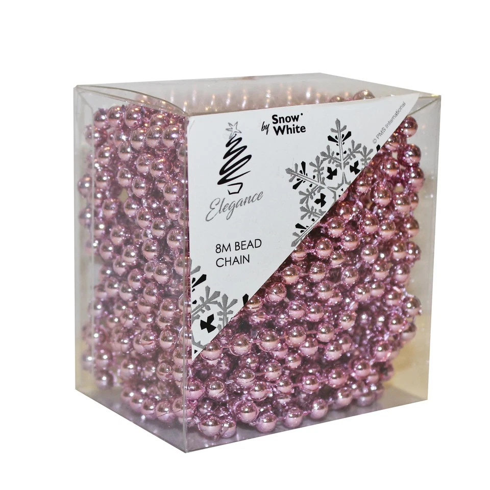 Weihnachten 8 Meter Perlen Girlande Baum Zimmer Dekoration - Pink - Bild 1 von 1