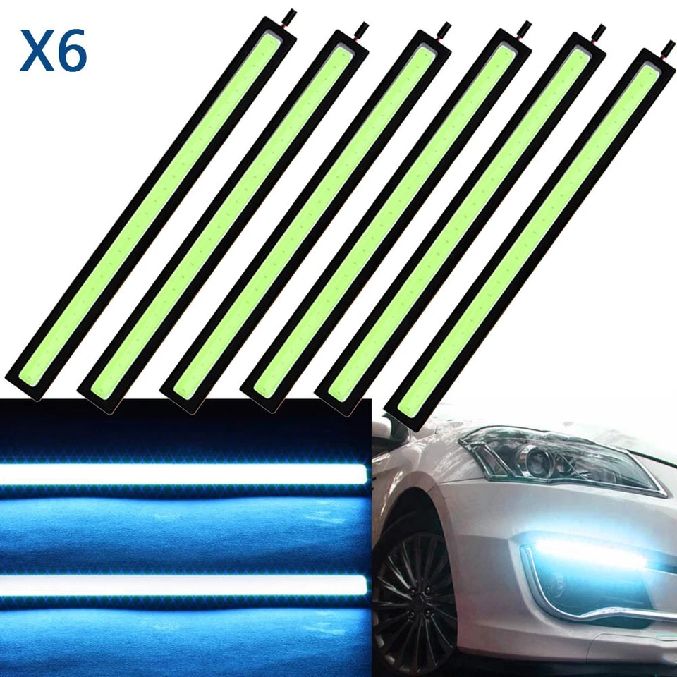 6PCS Auto Car LED Daytime Running Lights Driving COB DRL Fog Light Daylight - Image 1 of 4