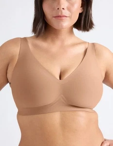 KNIX Revolution V-Neck Adjustable Wireless T-shirt Smooth Bra Size 4 Beige - Picture 1 of 10