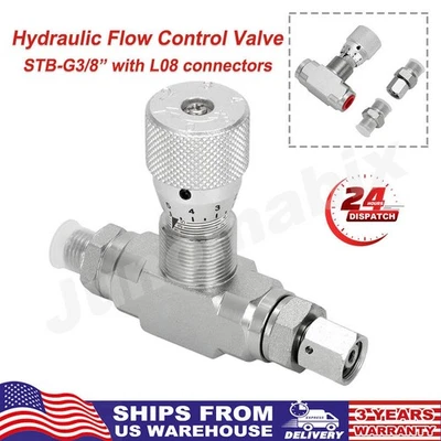 JUNOMABIX STB-G3/8 Flow Control Bidirectional Hydraulic Restrictor Valve w/ L08 connector