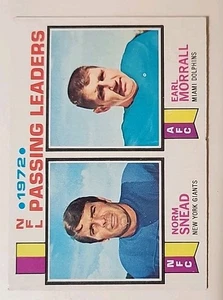 1973 Topps Football Card 2 NFL Passing Leaders Earl Morrall Norm Snead - Picture 1 of 2
