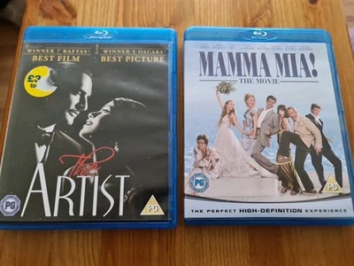 The Artist/Mamma Mia The Movie Blu Ray Discs VGC - Image 1 of 2