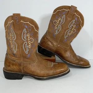 Ariat FatBaby Stiefel eckige Zehenpartie Knöchel braun Blumenmuster Leder Damengröße 9 - Bild 1 von 14