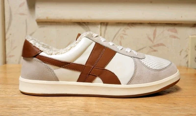 Tênis Tory Burch Feminino Hank Court Calcare Couro Marrom/Marfim Top Baixo Tamanho 9M - Imagem 1 de 4